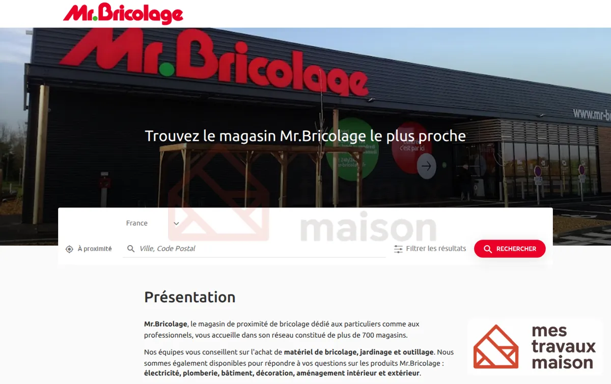 Capture : Trouvez votre magasin Mr.Bricolage